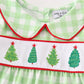 Green christmas tree embroidery boy romper