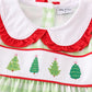 Green christmas tree embroidery dress