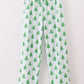 Green christmas tree print ruffle dad pajamas pants