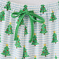 Green christmas tree print ruffle dad pajamas pants