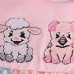 Pink farm animals embroidery girl romper