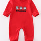 Red bulldogs embroidery boy romper