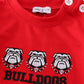 Red bulldogs embroidery boy romper