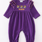 Purple geaux embroidery girl romper