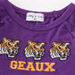 Purple geaux embroidery girl romper