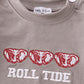 Grey roll tide embroidery boy romper