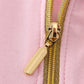 Pink character embroidery girl zipper pullover