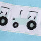 Blue tractor embroidery boy set