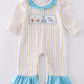 Stripe princess embroidery girl romper