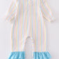 Stripe princess embroidery girl romper