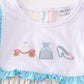 Stripe princess embroidery girl dress