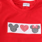 Red heart character embroidery boy set