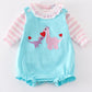 Blue valentine dinosaur embroidery girl bubble set