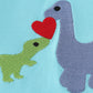 Blue valentine dinosaur embroidery boy set