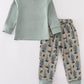 Sage duck french knot boy set