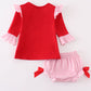 Red valentine XOXO applique girl bloomer set