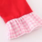 Red valentine XOXO applique girl dress