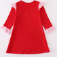 Red valentine XOXO applique girl dress