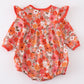 Fall floral print ruffle bubble