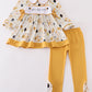 Mustard happy new year embroidery girl set