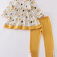 Mustard happy new year embroidery girl set