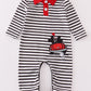 Valentine's day character applique stripe boy romper