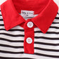 Valentine's day character applique stripe boy romper