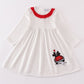 Valentine's day character applique polkadot dress