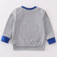 Grey valentine firetruck embroidery boy top