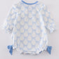 Blue bow ruffle bubble