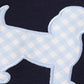 Navy valentine puppy heart applique boy set