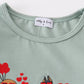 Sage valentine puppy heart embroidery girl set