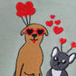 Sage valentine puppy heart embroidery boy top