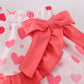 Pink valentine heart ruffle girl skirt set