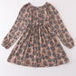 Leopard botanical print women dress