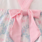 Pink bow print girl bloomer set