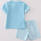 Blue gingham boy shorts set