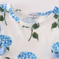 Blue hydrangea print girl dress