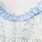 Blue botanical print girl bloomer set