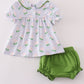 Floral bow print girl bloomer set