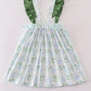 Green botanical print girl dress