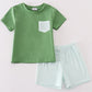 Green gingham boy shorts set