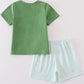 Green gingham boy shorts set