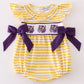 Yellow tiger embroidery LSU girl bubble