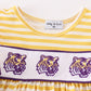 Yellow tiger embroidery LSU girl bloomer set