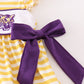 Yellow tiger embroidery LSU girl bloomer set