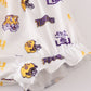 Yellow tiger embroidery LSU girl bloomer set