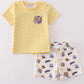 Yellow tiger embroidery LSU boy set