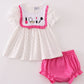 Rose makeup embroidery girl bloomer set