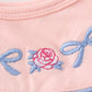 Pink rose bow embroidery dress